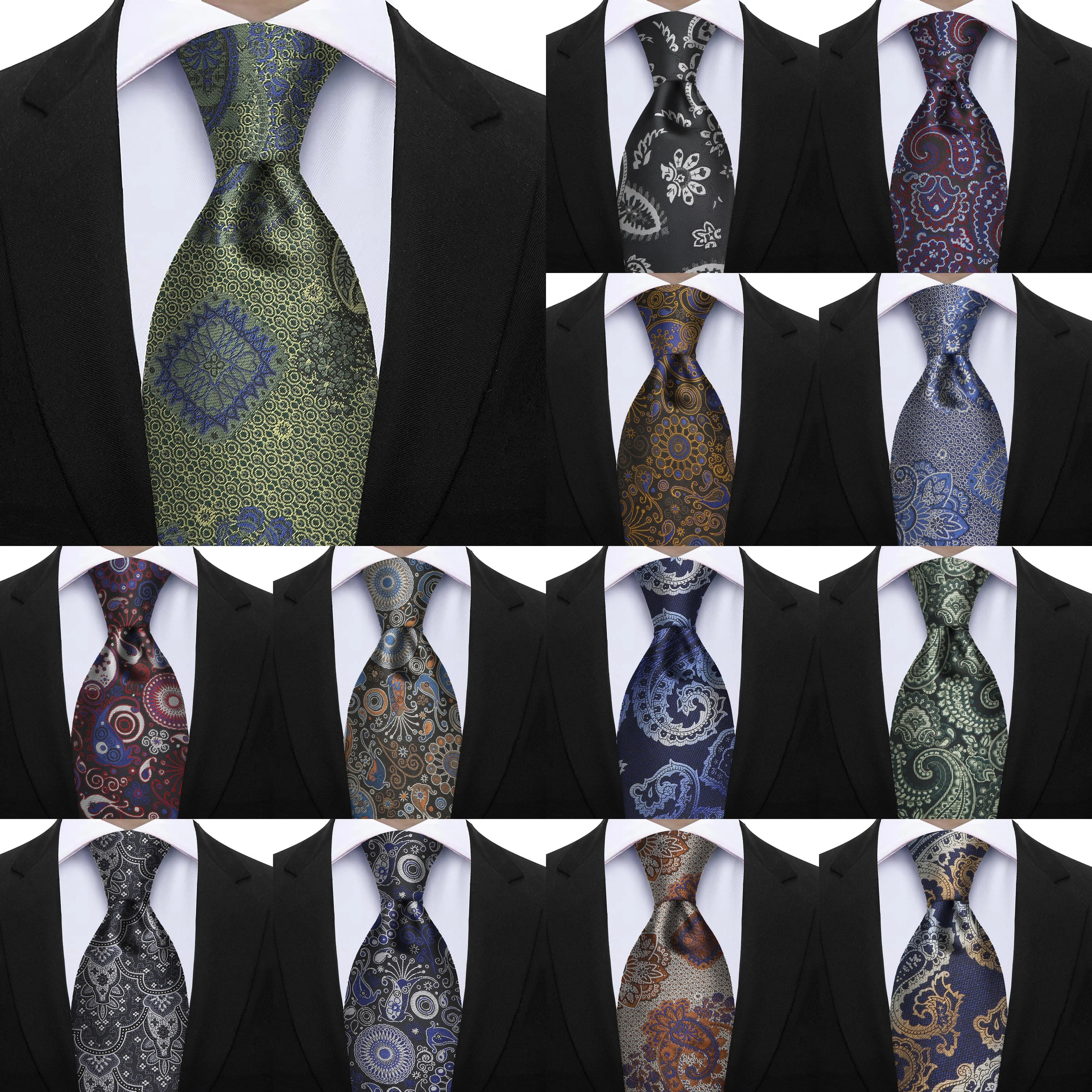 Luxus 7CM Floral Paisley Krawatte Grün Blau Krawatten Für Mann Bräutigam Trauzeuge Jacquard Gewebt Ascot Formale Business Party zubehör