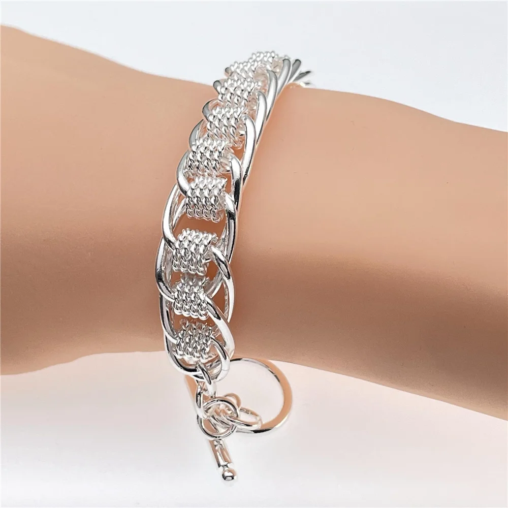 Andara Armband aus 925er-Sterlingsilber, modisches rundes Mesh-Armband für Frauen, Verlobung, Hochzeit, Schmuck, Geschenke Image