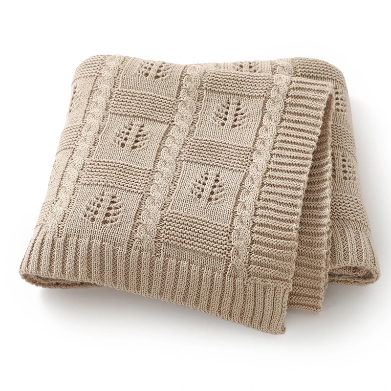 Baby Swaddle Wrap Decken Stricken Neugeborenen Jungen Mädchen Monat Kinderwagen Bettwäsche Schlaf Abdeckungen Zeug Solide 90*70 cm infant Empfang Matten Image