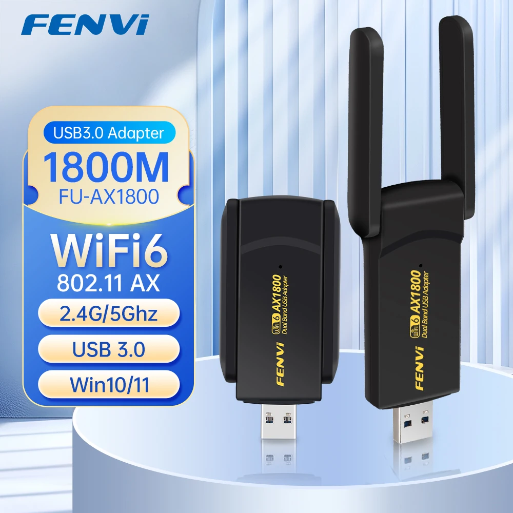 FENVI AX1800 WiFi 6 USB-Adapter Dual Band 2,4 G/5 GHz Wireless WiFi Receiver USB 3.0 Dongle Netzwerk Wi-Fi Karte für Laptop Win10/11 Image