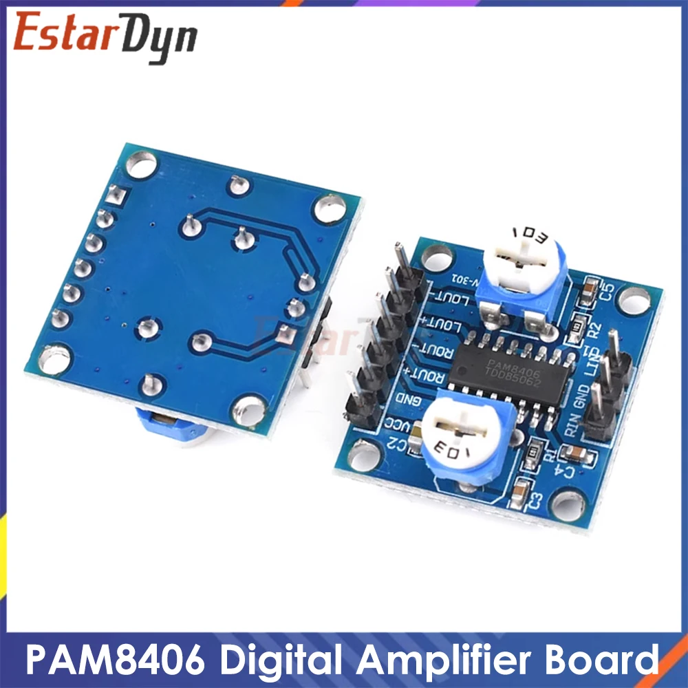 PAM8406 Verstärkerplatine der Klasse D, 5 W + 5 W, Stereo-Audiomodul mit Lautstärkeregler für DIY-Lautsprecher, tragbare Soundbox Image