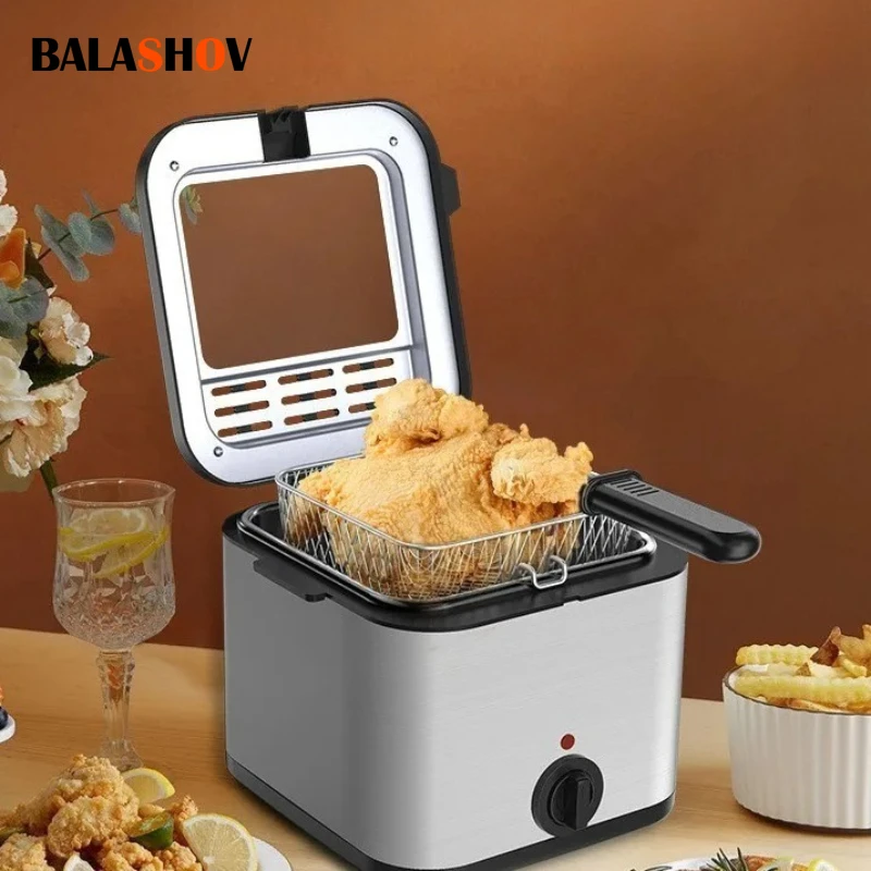 2,5 l elektrische Fritteusen, Ölofen, Edelstahl, kleine Ölfritteuse, Huhn, Pommes Frites, Bratmaschine, Heizung, Herd, Fritteuse Image