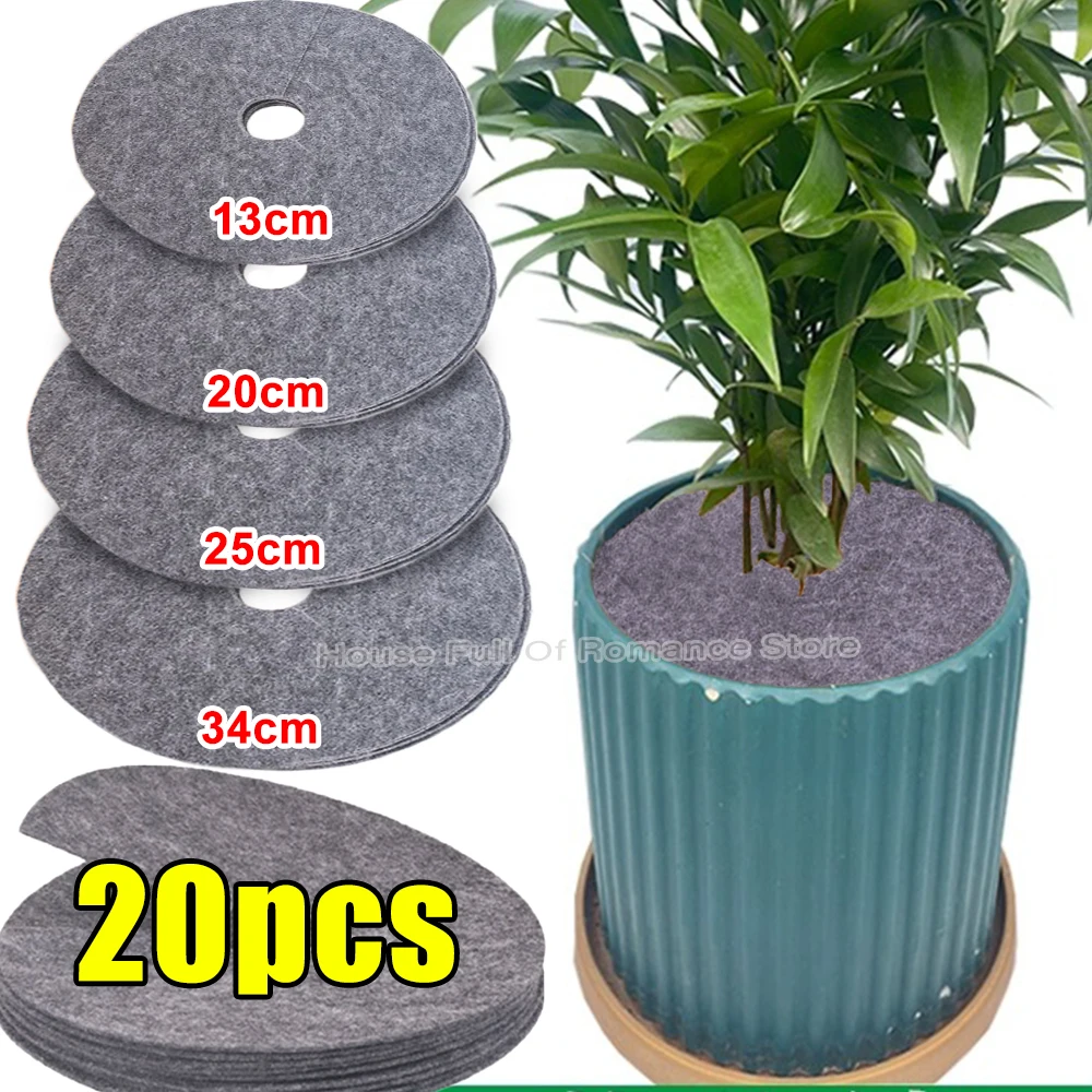 Atmungsaktive Vliesstoff-Baummulchringe: Feuchtigkeitsspendende Pflanzenschutzmatten und Unkrautbarriere für Blumentöpfe und Gartenpflanzen Image