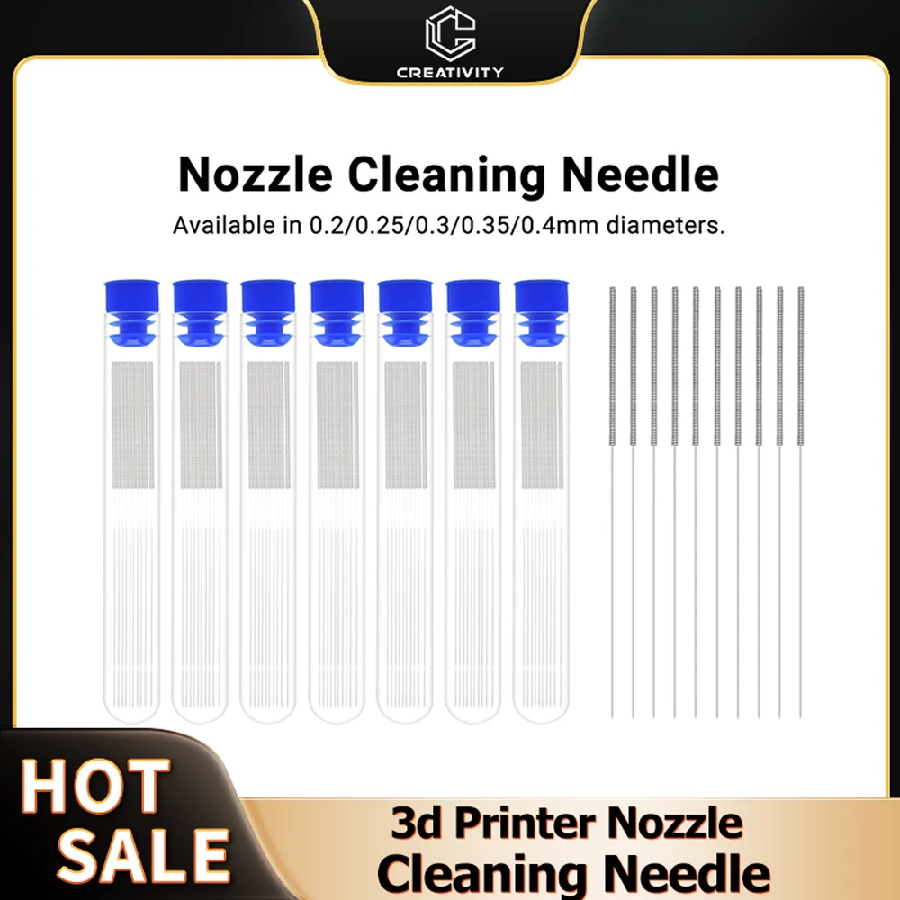 10PC Düse Reinigung Nadel 0,2/0,3/0,35/0,4mm Düse Reinigung Werkzeug Bohrer Für MK8/V6/Volcano Düse Ender3 Labx1 3d drucker Image