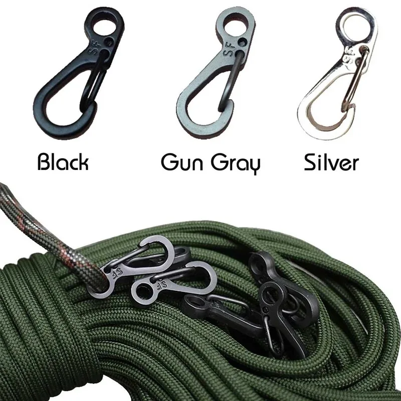 20Pcs Mini Frühling Karabiner Set Outdoor EDC Seil Verschlüsse Schlüsselbund Camping Haken Paracord Clips Taktische Überleben Schnalle Image