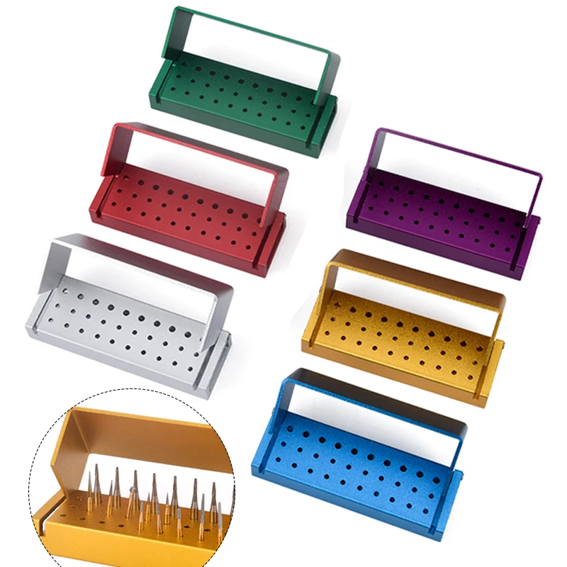 30-Loch-Dental-Handstück mit hoher und niedriger Geschwindigkeit, Bohrerhalter, Aluminium, autoklavierbar, Bohrerblock, Desinfektionsbox, Zahnmedizin Image