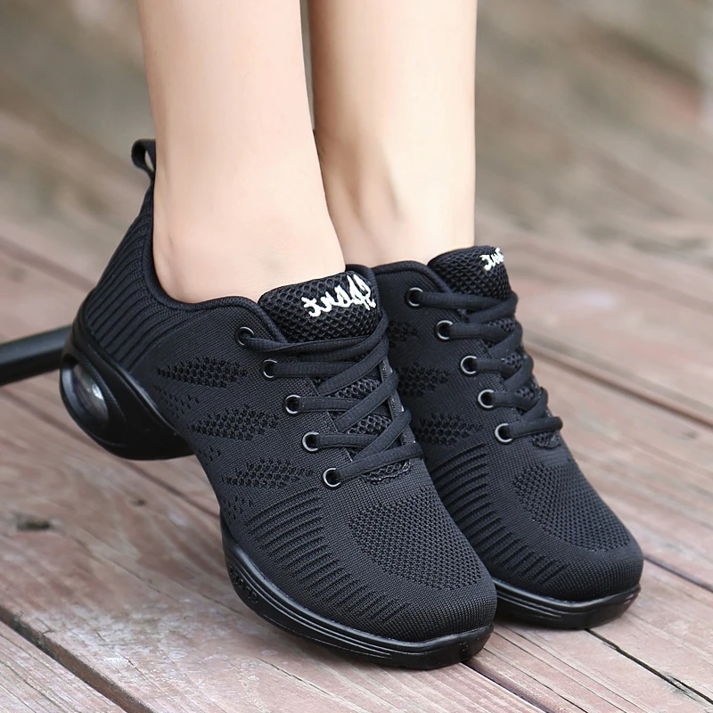 Atmungsaktive Mesh-Tanzschuhe für Damen mit Luftpolster, professionelle Jazz-Hip-Hop-Sneaker für modernes Tanzen und Fitness 706