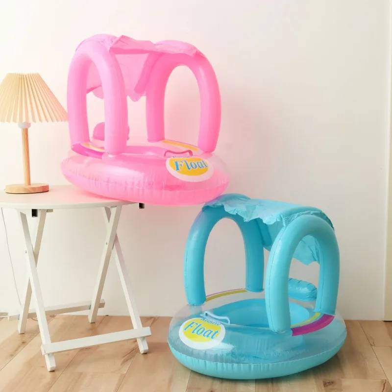 Baby-Schwimmring für den Sommer, aufblasbares Spielzeug mit Griff, Outdoor-Sonnenschutz, schwimmender Sitz, Pool-Schwimmsport-Wasserspielzeug für Kinder