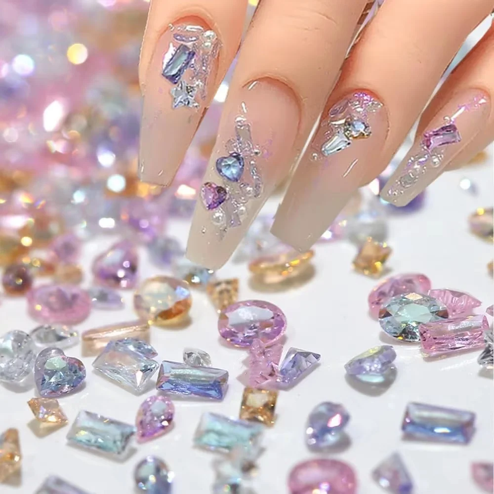 50PCS 3D 5A 1-4MM Mini Zirkon Nail art Strass Kristall Diamant Zubehör Für Glitter Maniküre nägel Dekor Liefert Material Image