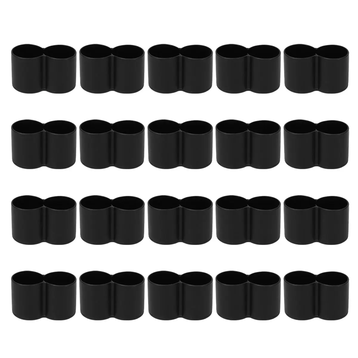 20Pcs Kunststoff Doppel-Rohr stuhl bein protector Möbel Stuhl Bein Caps Covers Tipps Boden Protektoren Kunststoff Stuhl Bein tipps Caps Image