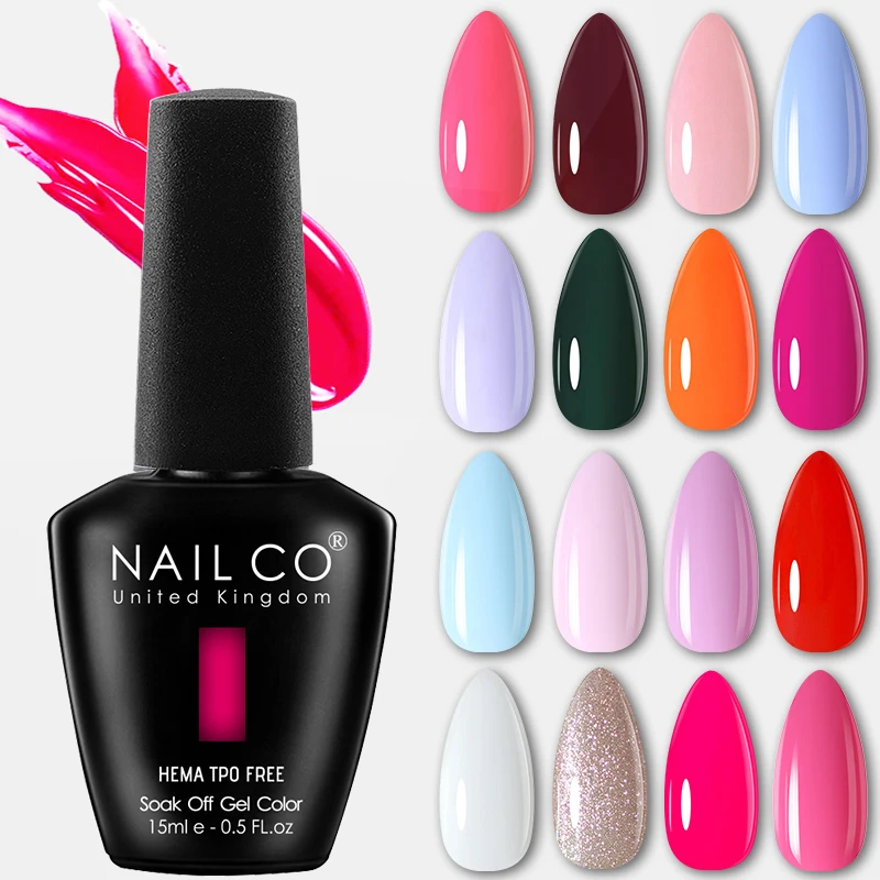 NAILCO 15ml HEMA- und TPO-freier Gel-Nagellack, Semi-Permanent UV-Lack, Gel-Nagelkunst-Maniküre-Design, TOP BASE Lack Hybrid Image