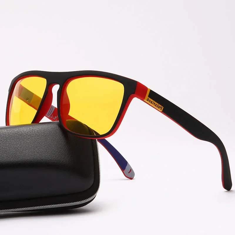 Klassische Nachtsichtbrille für Herren, quadratisch, polarisierte Gläser, UV400, gelbe Sonnenbrille, Damen, 2024, Schutzbrille Image