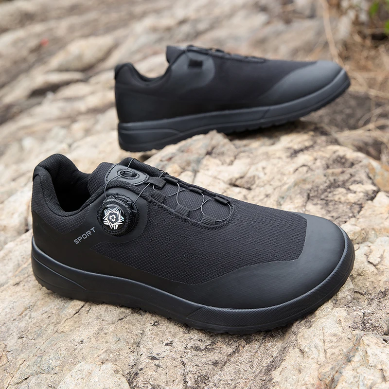 Klassische schwarze Schuhe mit breiter Zehenpartie für Herren, Drehschnallen-Design, Herren-Wanderschuhe, rutschfeste Barfuß-Turnschuhe für Herren, große Größe 47