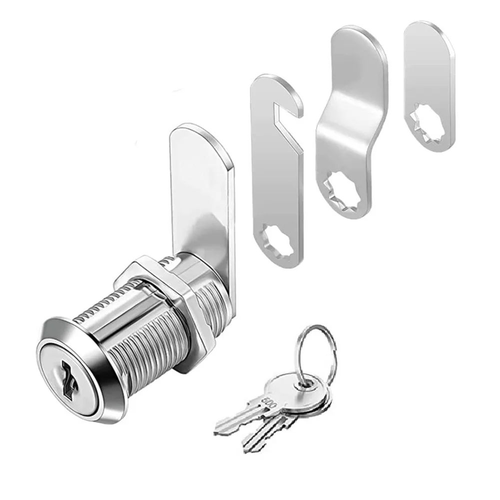 16/30 mm Nockenschloss-Set für Tür, Schrank, Briefkasten, Schublade, Schrank, Spind, Zinklegierung, Zylinder, Nockenschloss mit 2 Schlüsseln, Möbelbeschläge