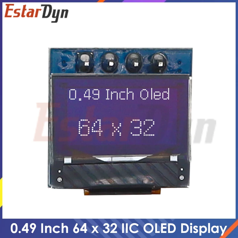 0,49 Zoll OLED-Display-LCD-Modul, weißer 0,49-Zoll-Bildschirm, 64 x 32 I2C IIC-Schnittstelle, SSD1306-Treiber für AVR STM32 Image