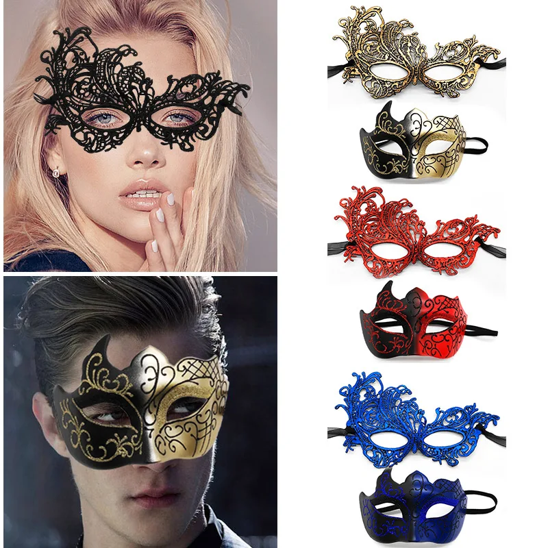 Sexy Maskerade Masken für Paar venezia nische Frau Spitze Männer pp Cosplay Kostüm Karneval Abschluss ball Party Persönlichkeit Kopfschmuck Masken Image
