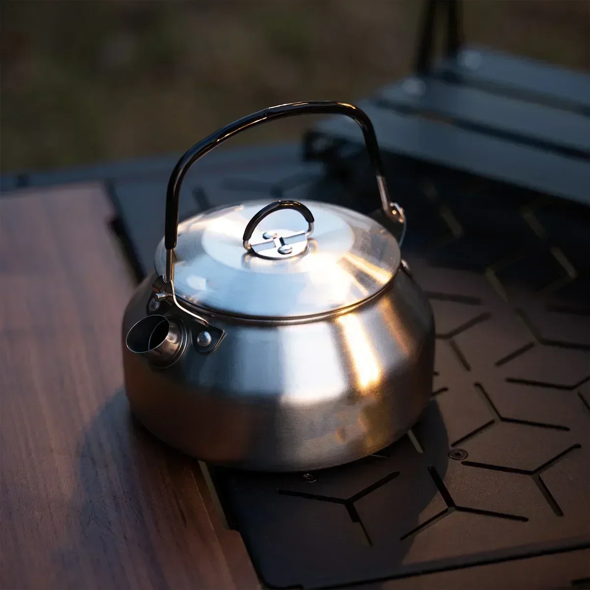 Edelstahl Wasserkocher 0,8 L Tragbare Ultra Licht Wandern Wasserkocher Outdoor Kaffeekanne Reise Camping Teekanne Multifunktionale Kochgeschirr Image