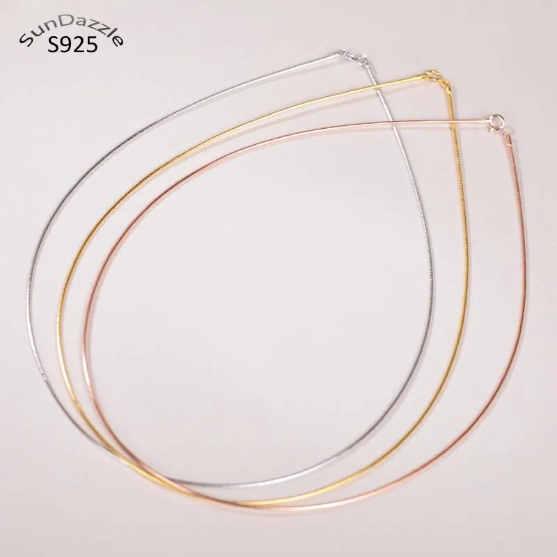 Echte echte reine solide 925 Sterling Silber Halskette für Frauen Punk Rock Rose Gold Schlangenketten Schmuck weibliche Halsketten Halsband