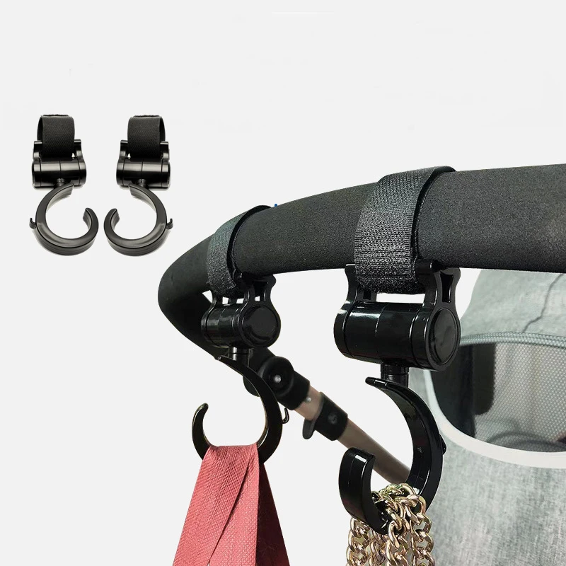 Universal Baby Kinderwagen Zubehör Kinderwagen Haken Kinderwagen Windel Tasche Aufhänger 360° ° Aktivitätsausrüstung für Kinder drehen Image
