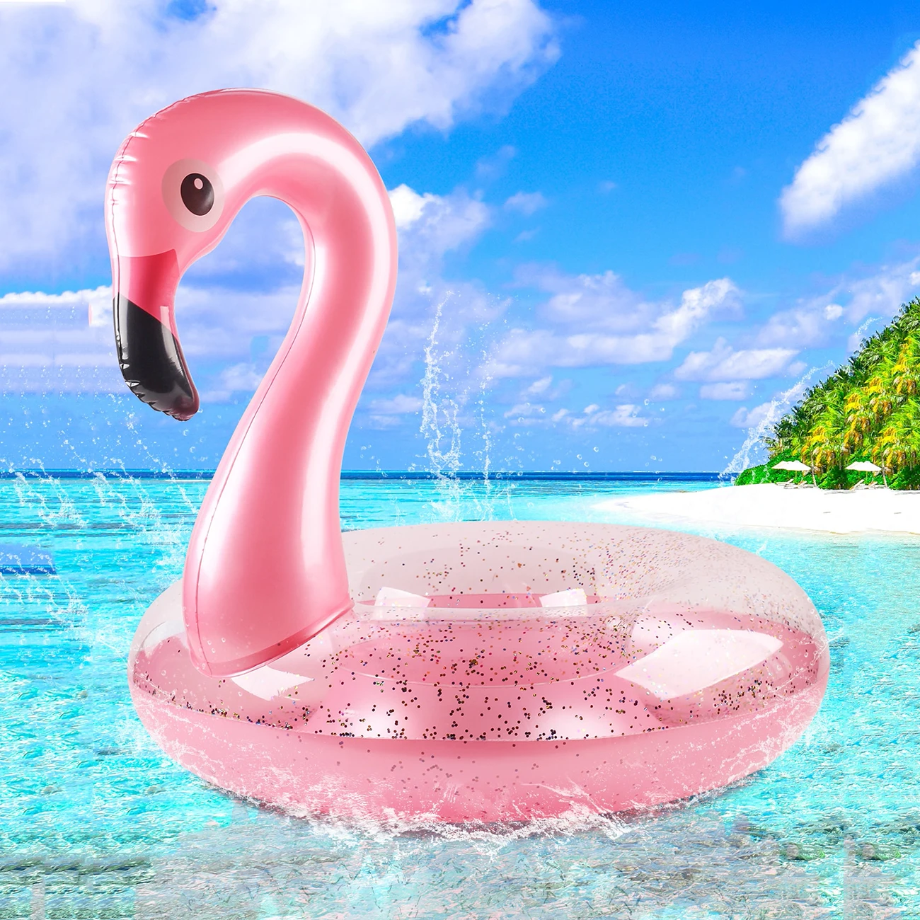 Flamingo Pool Float - Fun Strand Float, aufblasbare Pool Röhren Party Spielzeug Sommer Pool Floß Liege für Erwachsene & Kinder Image