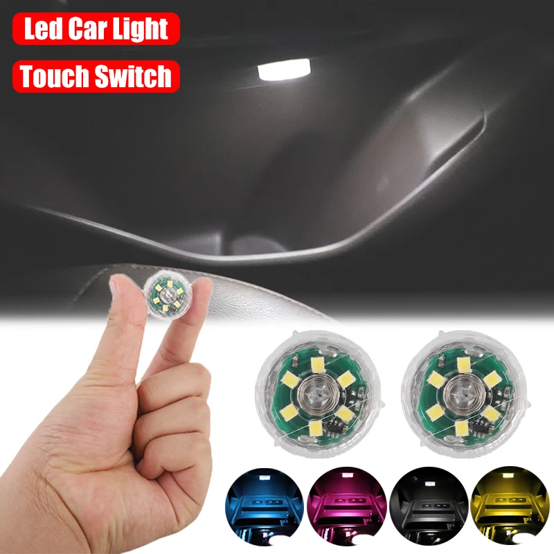 Mini Auto LED Touch-Schalter Licht Auto drahtlose Umgebungs lampe tragbare Nacht Lese lampe Auto Dach birne Auto Innen beleuchtung 1/2St Image