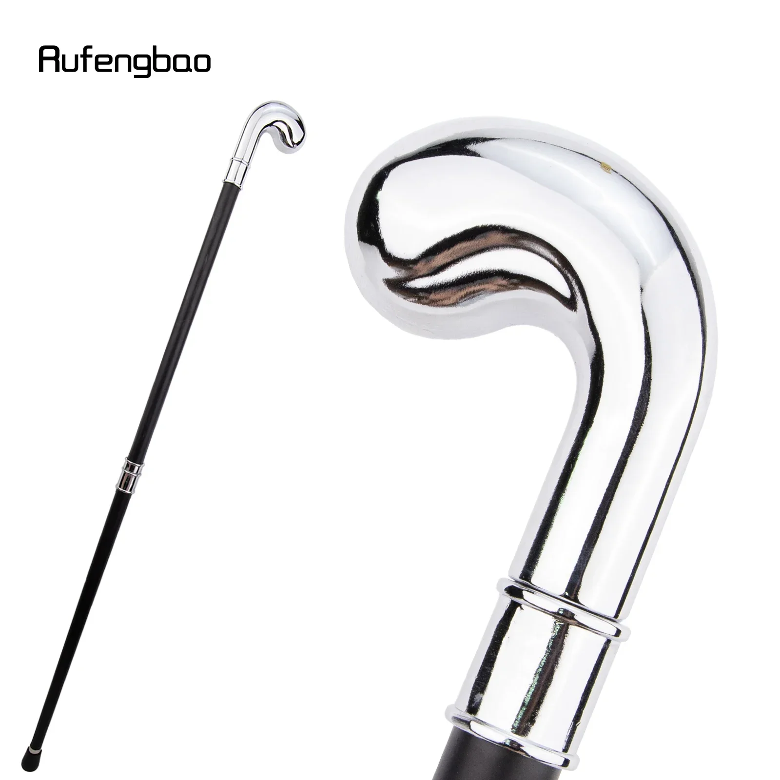 Weißer Kleiderbügel, modischer Gehstock, dekorativer Gehstock, eleganter modischer Gehstock, Cosplay-Legierung, Crosier, Vintage-Stick, 94 cm