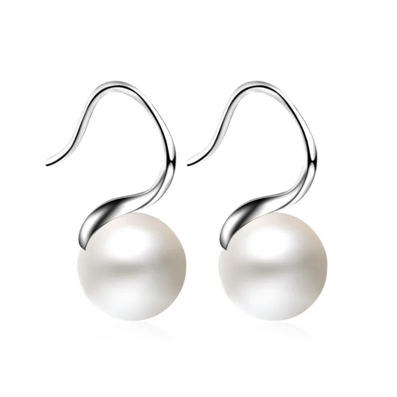 XIYANIKE Silber Farbe Elegante Und Einfache Perlen Stud Ohrringe Für Frauen Sterling-silver-jewelry Boucle d'oreille VES6218