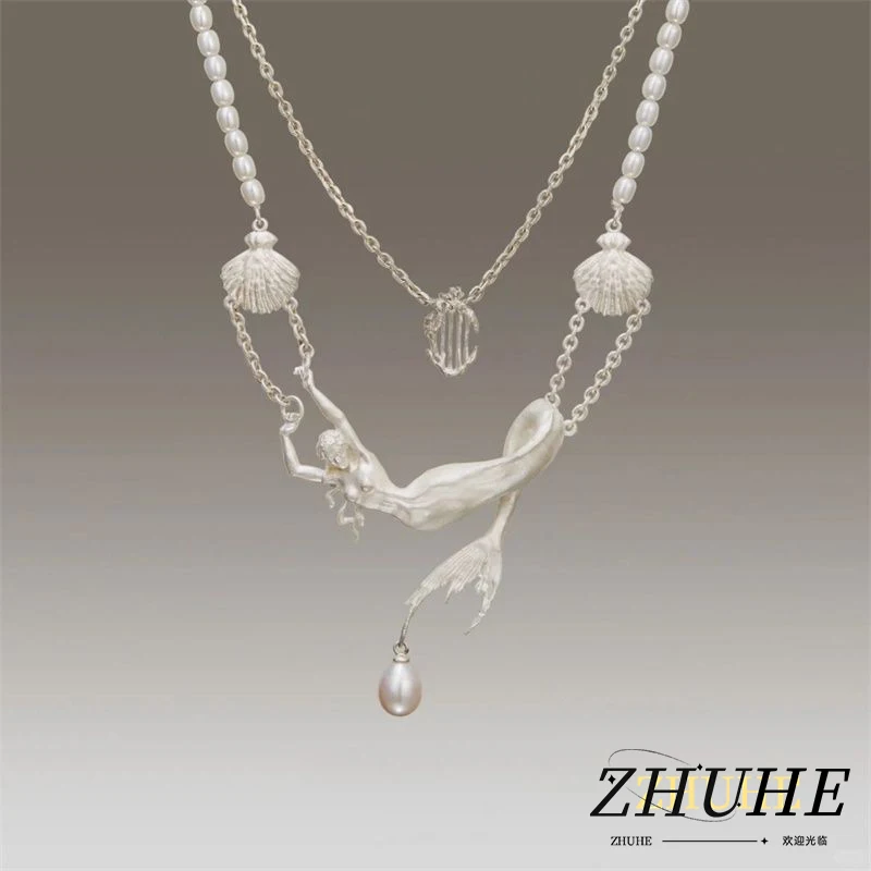 2024 neue Meerjungfrau-Halskette im Vintage-Stil für Herren und Damen, Schmuck, Party-Geschenk Image