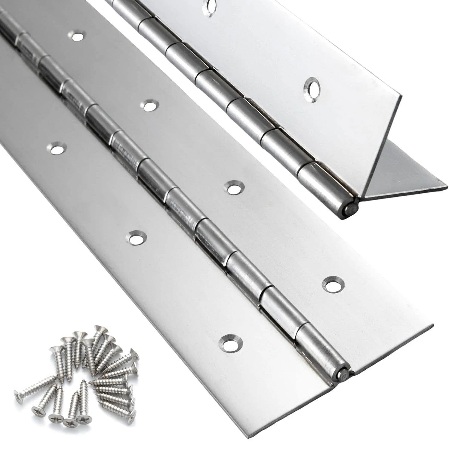 6-20 Zoll Klavierbänder, Hochleistungs-Edelstahl 304, durchgehende Scharniere für Schränke und Möbel, 2 Stück, 8, 10, 12, 16 Zoll Image