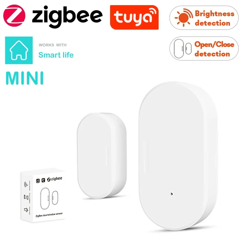 Tuya Zigbee Tür Sensor Fenster Eintrag Sensor Sicherheit Einbrecher Tür Sensor Alarm Smart Leben Magnetische Tür Sensor Alexa Google Hause Image