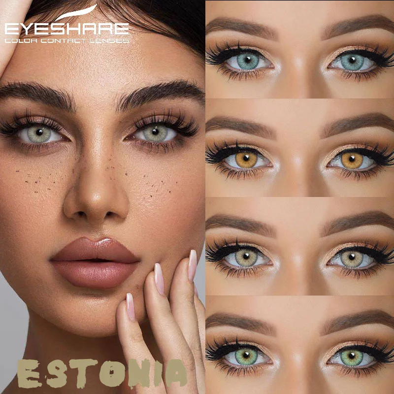 EYESHARE 1 Paar farbige Kontaktlinsen für Augen, natürliche Augenlinse, blaue Augenlinsen, braune Linsen, graue Schüler, jährliche grüne Kontakte Image