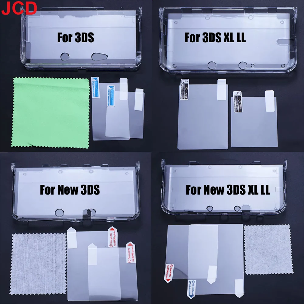 JCD Kunststoff Klar Kristall Shell Haut Fall Abdeckung Für 3DS 3DS XL LL Neue 3DS Neue 3DS XL/LL Spielkonsole Mit Display-schutzfolie Image