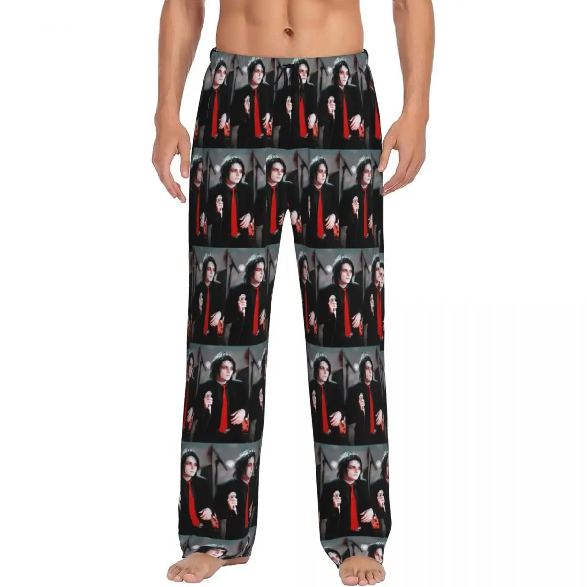 Benutzerdefinierte Gerard Way MCR Pyjamahose Herren Nachtwäsche Schlaf Lounge Hose mit Taschen Image