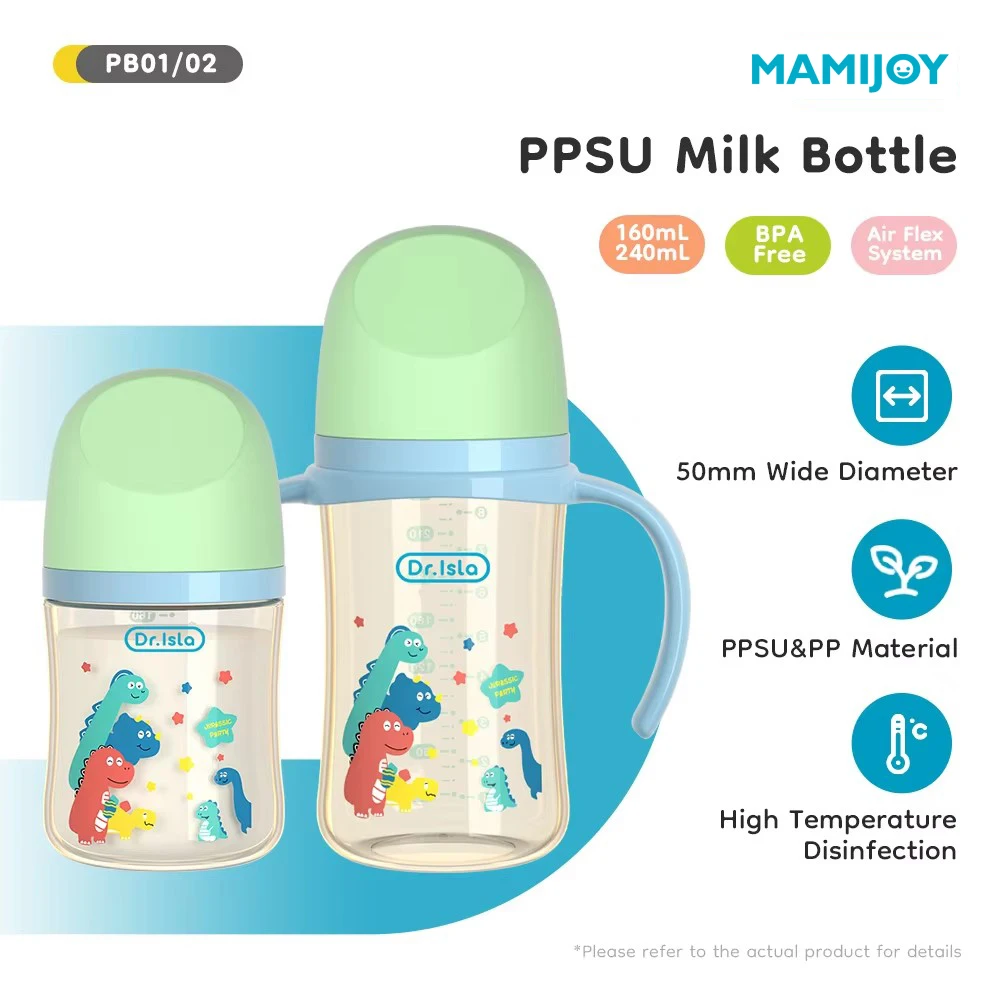 MAMIJOY 160/240ML PPSU Baby Flasche Griff Infant Drop-proof Baby Breite kaliber Milch Flasche Neugeborenen fütterung Flasche BPAFREI PB01 & 02 Image
