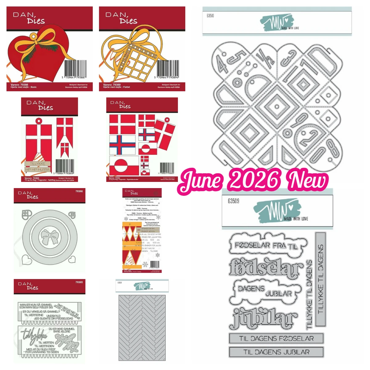 Juni 2026 New Dan/ Mw My Heart. Metall-Schneideformen für DIY-Handarbeiten: Runde Boxen und Ringe für Scrapbooks, Kalender und Tagebücher Image