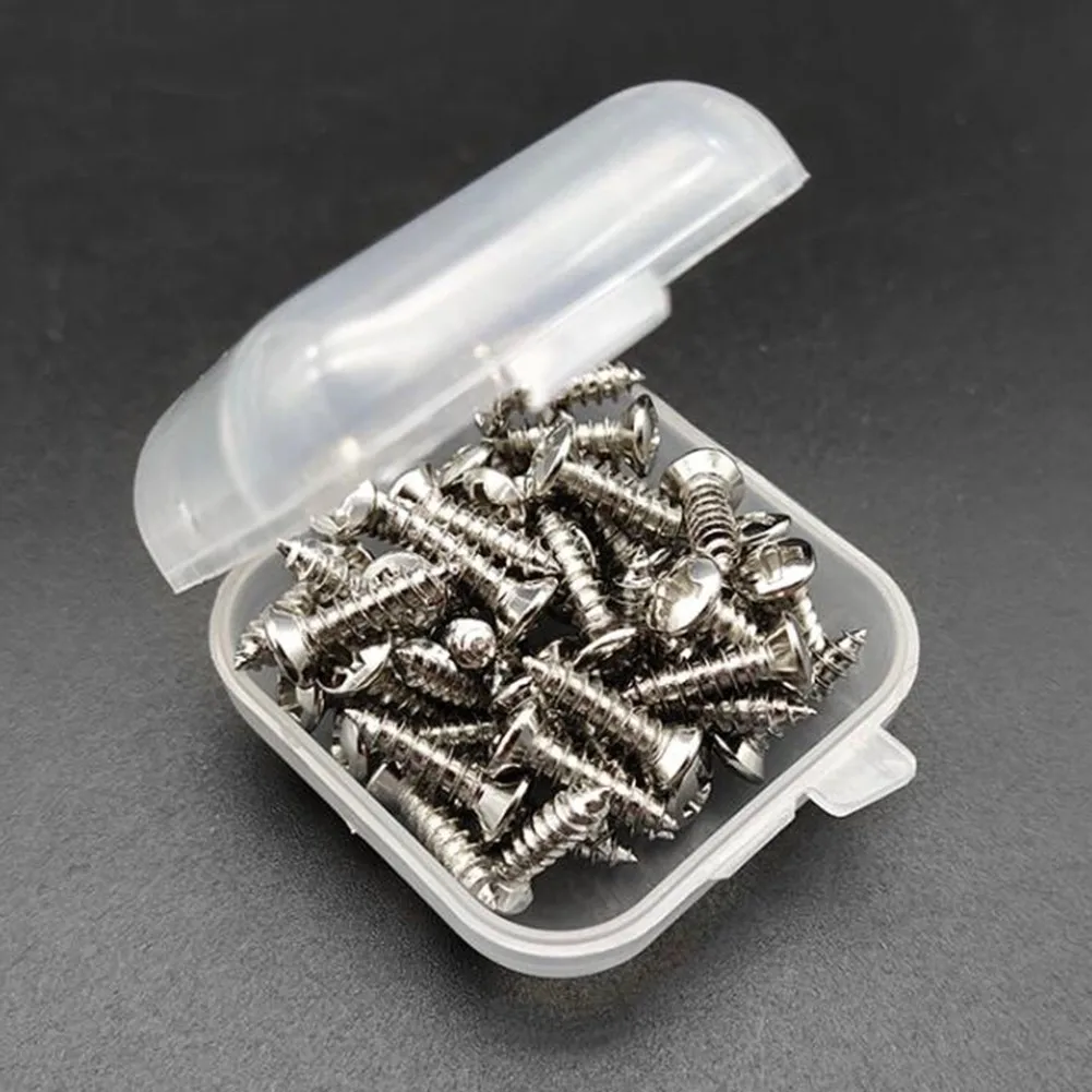 50pcs Gitarre Schlagbrett Schrauben mit Box für st E-Gitarre Bass Metal Pick Guard Kratz platte Schrauben Schrauben Set Zubehör Image