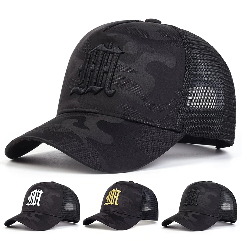 Mode M Brief Camouflage Stickerei Baseball Net Caps Frühling und Sommer Outdoor Einstellbare Casual Hüte Sonnenschutz Hut
