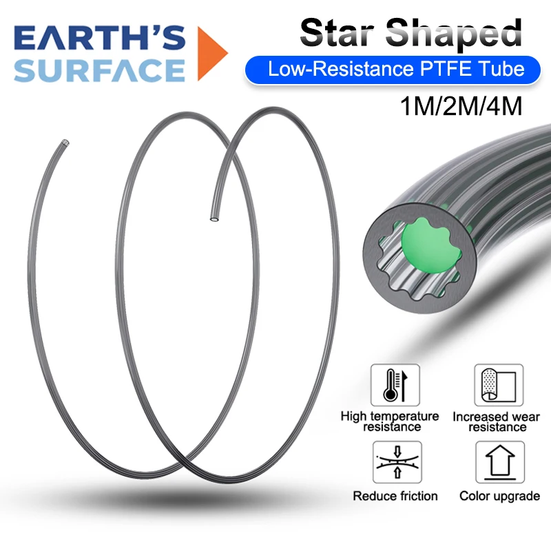 Sternförmiges PTFE-Rohr mit niedrigem Widerstand und hoher Temperaturbeständigkeit, 4 mm Außendurchmesser, Filamentführung für Bambu Lab, Creality, Voron, Anycubic 3D-Druckerteile Image