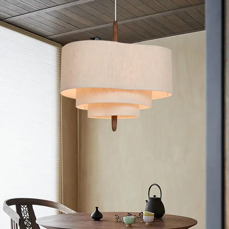 Markt Set Kiesel Pendel leuchte Böhmen Stoff Pendel leuchte für Esszimmer Shop Schlafzimmer Wohnzimmer Retro Wabi Sabi Kronleuchter