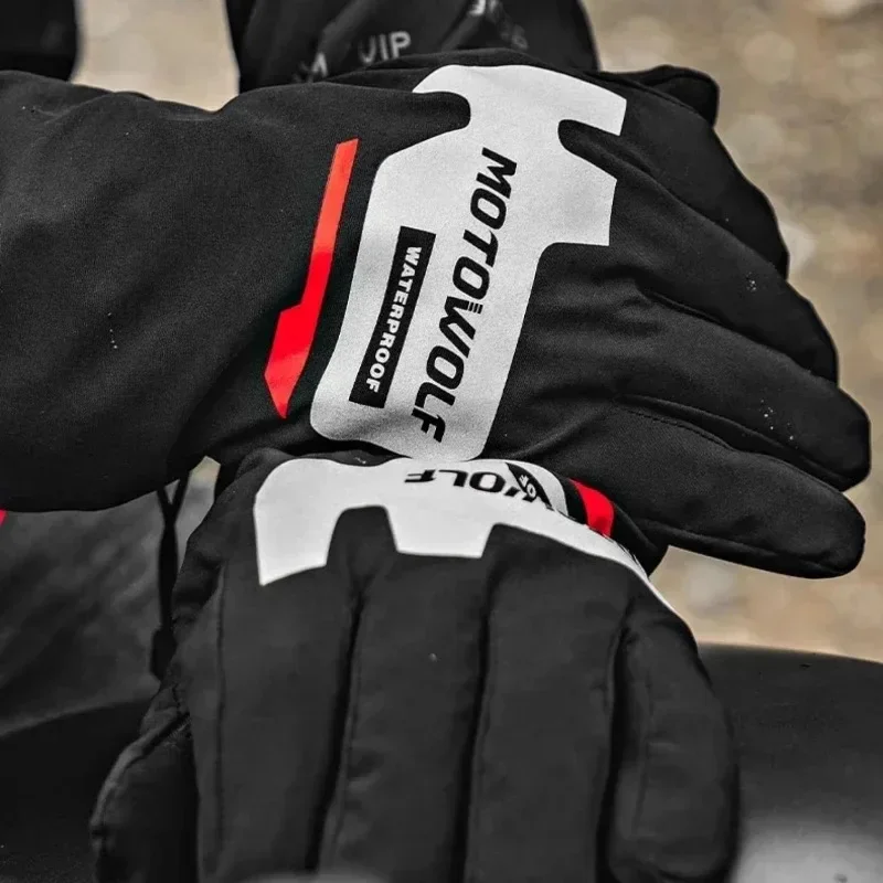 Herbst Winter Motorrad Reiten Handschuhe Wasserdichte Regenschutz Winddicht Warme Motorradfahrer Racing Fahrer Zubehör Männer Frauen Image