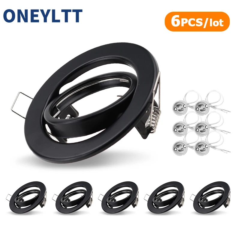 Weiße/schwarze LED-Strahler mit Rahmen, verstellbares Downlight-LED-Halter, Ausschnitt 70 mm für MR16 GU10-Glühbirnenfassung, LED-Einbaustrahler