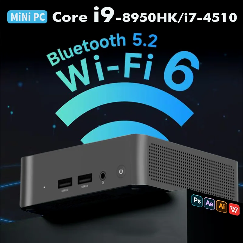 2026 Mini-PC Core i9-8950HK/i7-4510 Windows 11 Desktop-PC Gaming-Computer 16GB DDR4 1TB SSD WiFi 6 BT 5.2 4K Tragbarer Spiele-PC