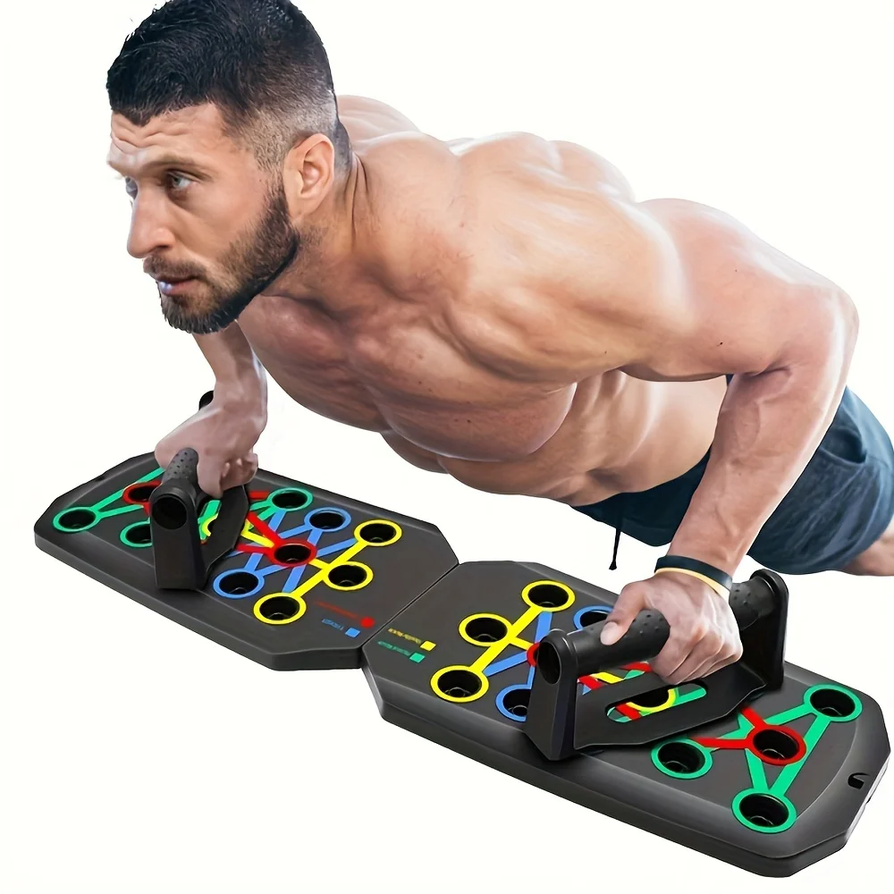 Tragbares klappbares Push-up-Board, multifunktion ale Anti-Rutsch-Matte mit Griff, Heim fitness übung für Brust, Bauch und Arme Image