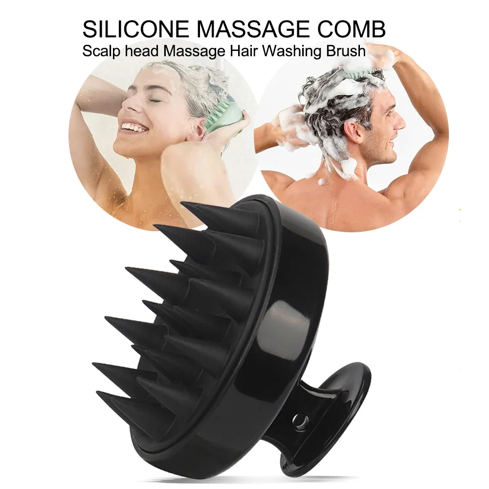 1pc Silikon Kopf Kopfhaut Massage Kamm Haar Waschen Pinsel Weiche Kopfhaut Massager für Haar Wachstum Shampoo Pinsel Dusche kamm Haar Pflege Image