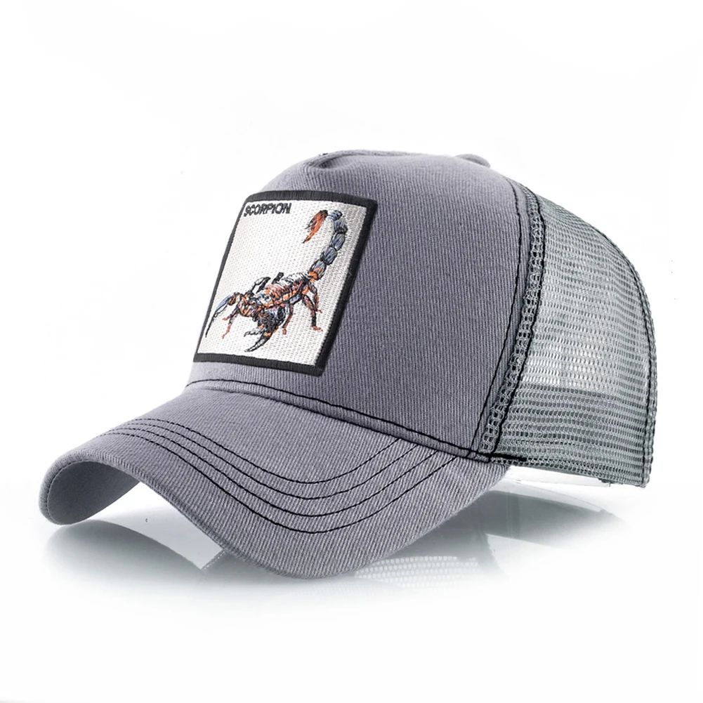 K Four Season Herren-Trucker-Kappen mit Skorpion-Patch, Snapback, Hip-Hop-Baseballkappe für Damen, verstellbare Unisex-Baseballmützen