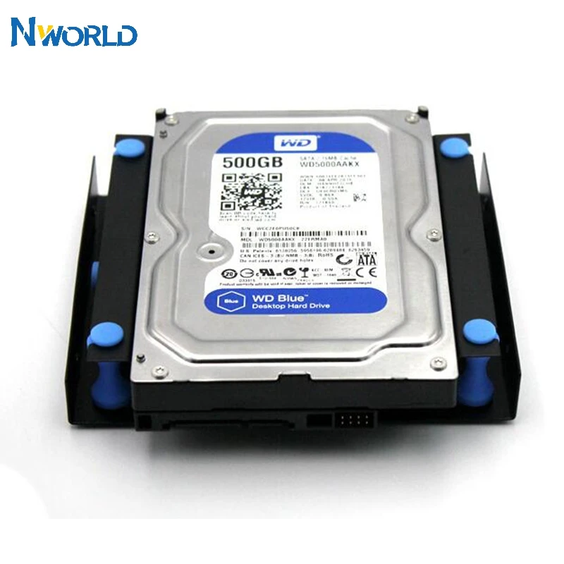 3,5-Zoll-Stoßdämpferhalterung für Festplatten mit Befestigungsschrauben für PC-Gehäuse 3,5 HDD auf 5,25 DVD ROM Bay Montageadapter Image