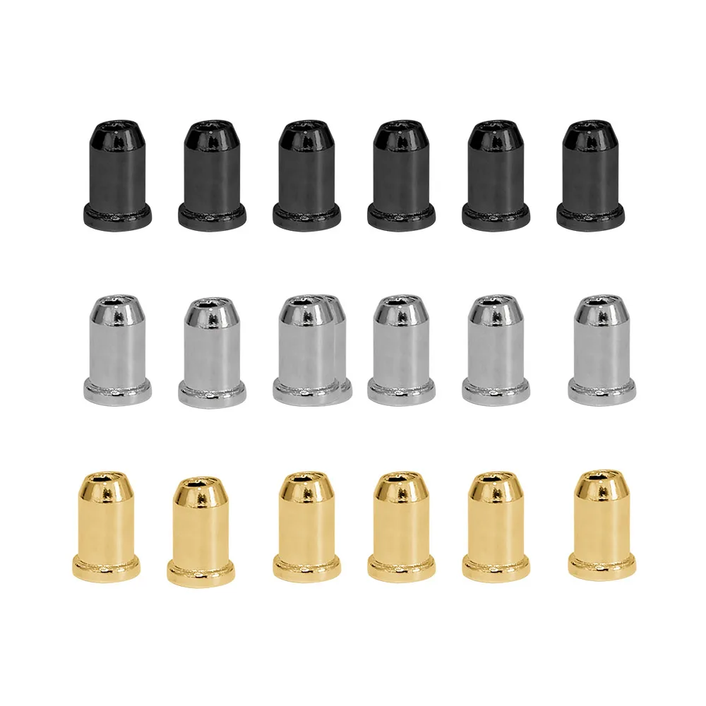 6 Teile/satz Gitarre String Caps Montage Schnalle Durch Körper Aderendhülsen Gitarre String Aderendhülsen Buchse für Elektrische Gitarren Image