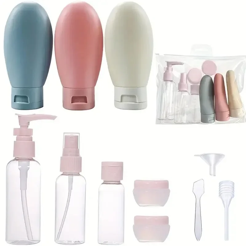 11 stücke Reise Flüssigkeit Container Tragbare Werkzeug Parfüm Flasche Set Nachfüllbare Spray Lotion Shampoo Dusche Rohr Abfüllung Image