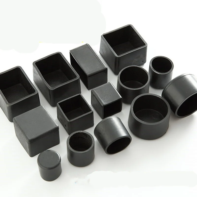 4 stücke Platz Silikon Stuhl Bein Kappen Nicht-slip Tisch Fuß Staub Abdeckung Socken Boden Schutz Pads Rohr Stecker möbel Nivellierfüße Image