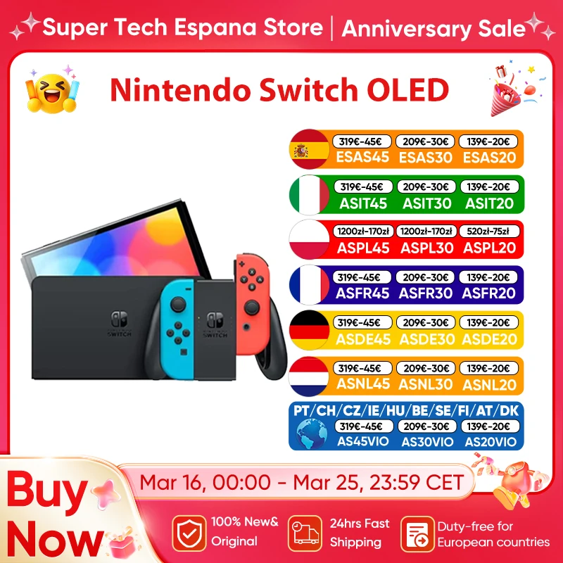 Nintendo Switch OLED-Modell 64 GB 7,0 Zoll OLED-Bildschirm Tragbare Handheld-Spielekonsole HDMI 1.4 Unterstützt mehrere Sprachen Image